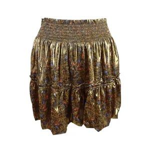 Free People Women's Metallic Floral Bubble Skirt size s
